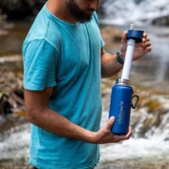 LifeStraw Go 2 Stainless Steel 0.7L -France Camping Soldes Boutique filtre bouteille gourde lifestraw go 2 stainless 09